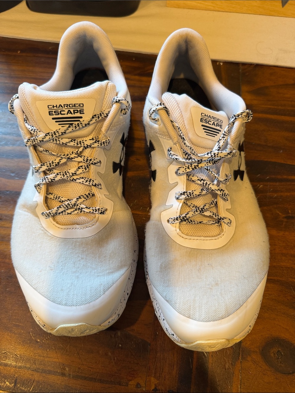 Under Armour Charged Escape Men's Running Shoes — White/Black Accents